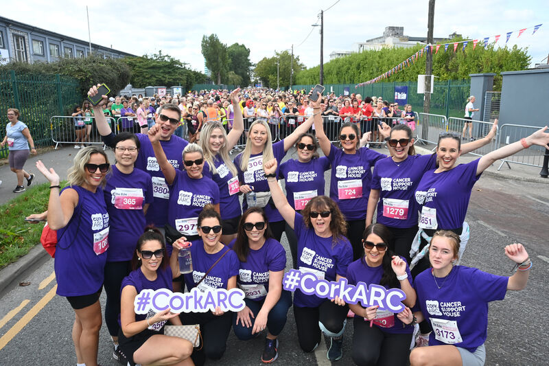 Staff from Brown Thomas Cork raising funds for Cork ARC Cancer Support House at the start of The Echo Women's Mini-Marathon on Sunday 18th September 2022. Pic: Larry Cummins Staff from Brown Thomas Cork raising funds for Cork ARC Cancer Support House at the start of The Echo Women's Mini-Marathon on Sunday 18th September 2022. Pic: Larry Cummins