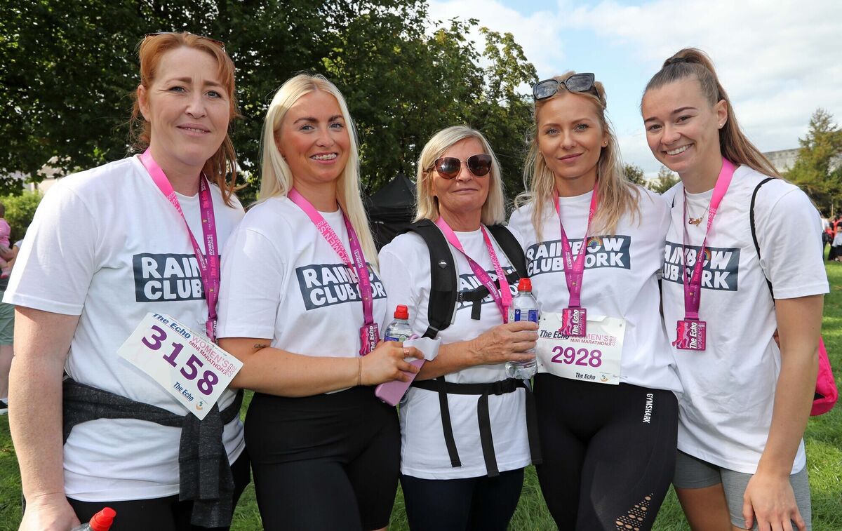 Michelle Brady, Megan Forde, Pauline Vanveen, Anna Hugfhes, Emily O'Sullivan, all with Pepsico Carrigaline, supporting Rainbow Club Cork.Picture: Jim Coughlan. Michelle Brady, Megan Forde, Pauline Vanveen, Anna Hugfhes, Emily O'Sullivan, all with Pepsico Carrigaline, supporting Rainbow Club Cork.Picture: Jim Coughlan.