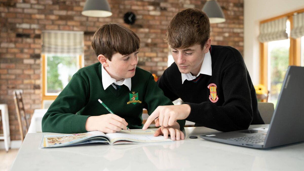 Homework assignments for brothers Luke and Patrick includes a large degree of online input. Homework assignments for brothers Luke and Patrick includes a large degree of online input.
