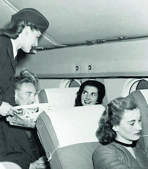 GLAMOROUS TRAVEL: Transatlantic flight on-board service in the 1950s