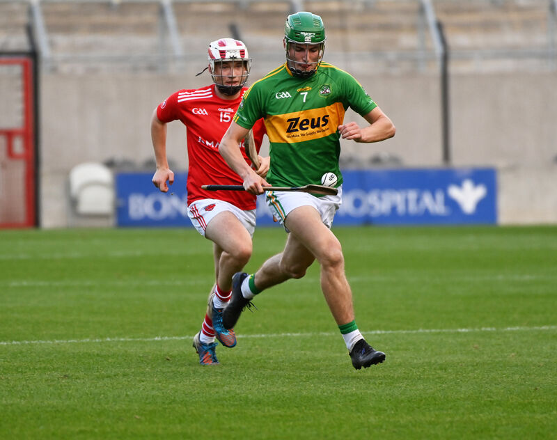 Castlelyons' Leon Doocey breaks from Castlemartyr's Eoghan Martin at Páirc Uí Chaoimh. Picture: Eddie O'Hare Castlelyons' Leon Doocey breaks from Castlemartyr's Eoghan Martin at Páirc Uí Chaoimh. Picture: Eddie O'Hare