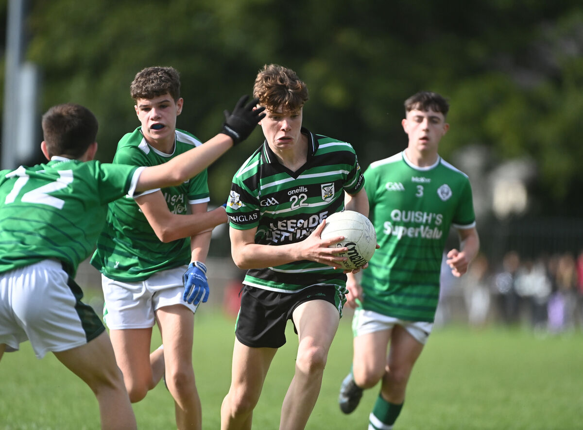 Odhran Healy, Douglas, under pressure against Ballincollig. Picture: Larry Cummins Odhran Healy, Douglas, under pressure against Ballincollig. Picture: Larry Cummins