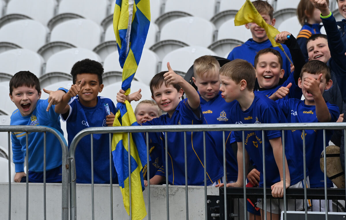 Joy for St Finbarr's young supporters after defeating Newtown. Picture: Eddie O'Hare
