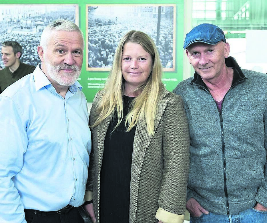 William Hammond, Cork Folk Festival, Rose Ann Kindey and John Murphy at the folk festival launch at St Peter’s Church on North Main Street.	Picture: Gerard McCarthy
                    