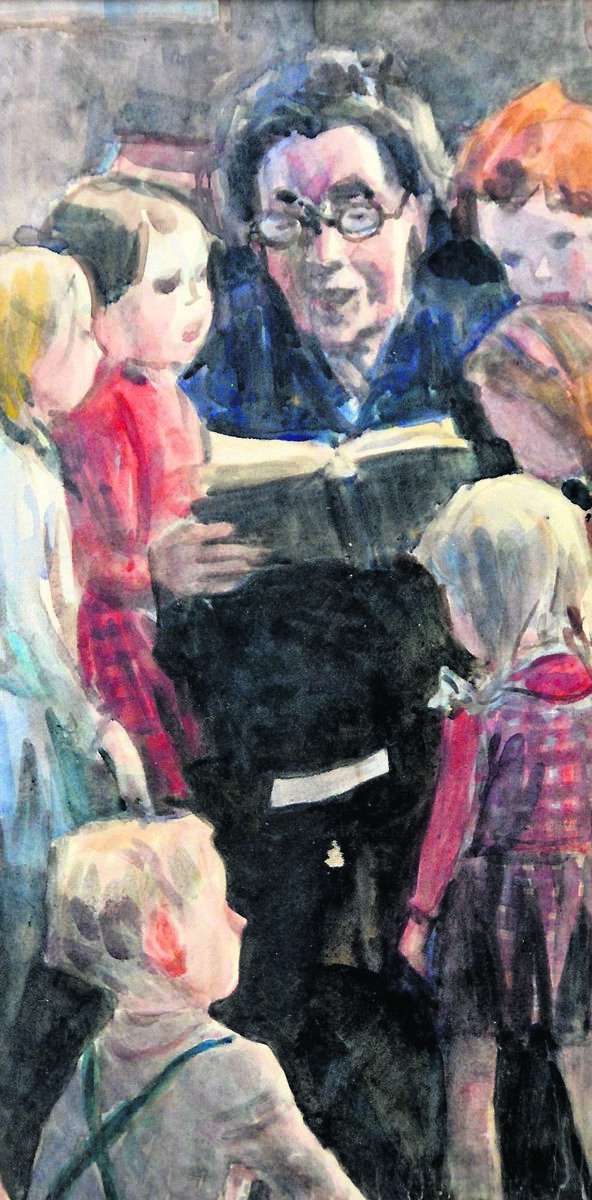 A painting of Miss Cahill’s school in the late 1950s, artist unknown. Jo Kerrigan is looking for people who attended the school to get in touch with their memories.