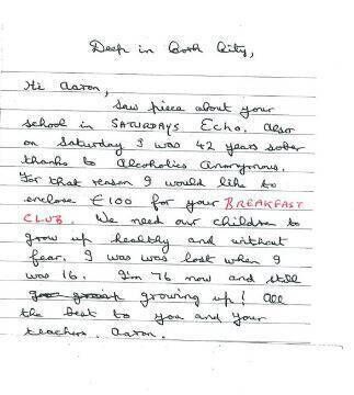 Coláiste Éamann Rís recently featured in a weekend print edition of The Echo, where it caught the eye of one kind stranger.