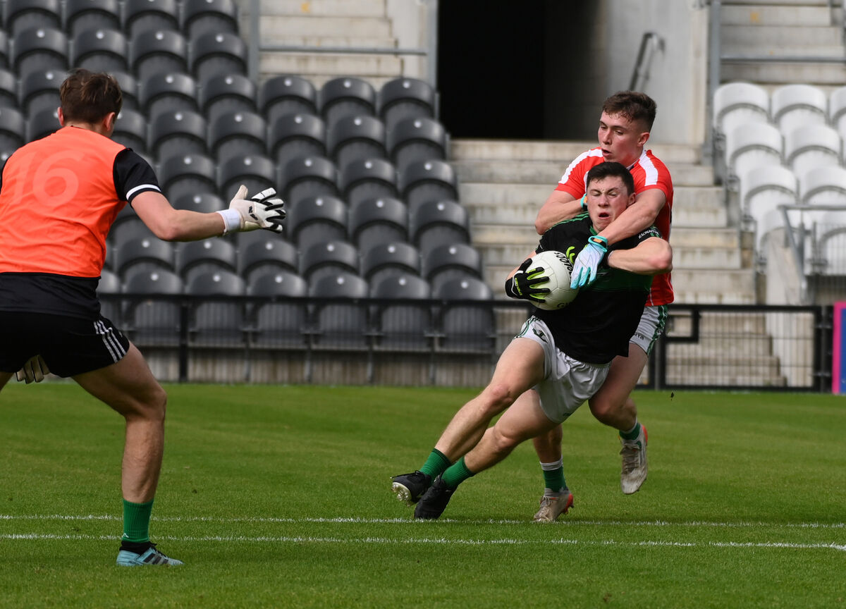 Nemo Rangers' Mark Cronin is fouled by Ballincollig's Luke Fahy for the penalty in the Bon Secours Cork Premier SFC semi-final at Páirc Uí Chaoimh. Picture; Eddie O'Hare Nemo Rangers' Mark Cronin is fouled by Ballincollig's Luke Fahy for the penalty in the Bon Secours Cork Premier SFC semi-final at Páirc Uí Chaoimh. Picture; Eddie O'Hare