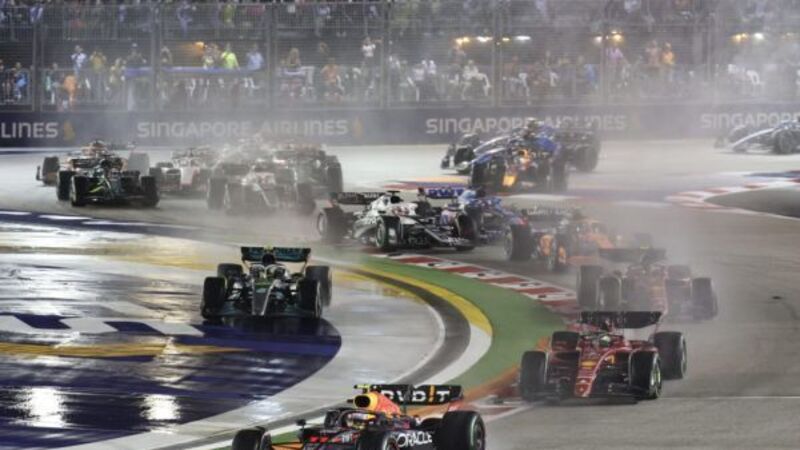 Max Verstappen title bid goes on as Sergio Perez wins chaotic Singapore GP