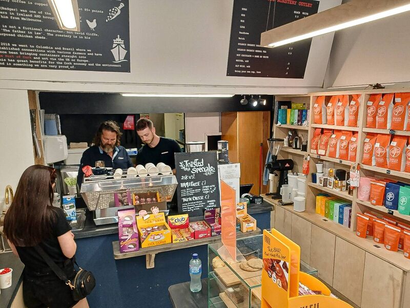 Brock and Manager Aaron behind the La Marzocoo espresso machine in Badger and Dodo Picture: Richard Gordon Brock and Manager Aaron behind the La Marzocoo espresso machine in Badger and Dodo Picture: Richard Gordon