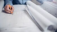 Architect designing a commercial building