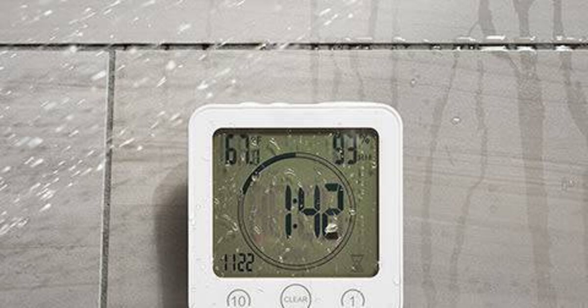 Clock timers for showers! Another sign of how we’re now obsessed by the