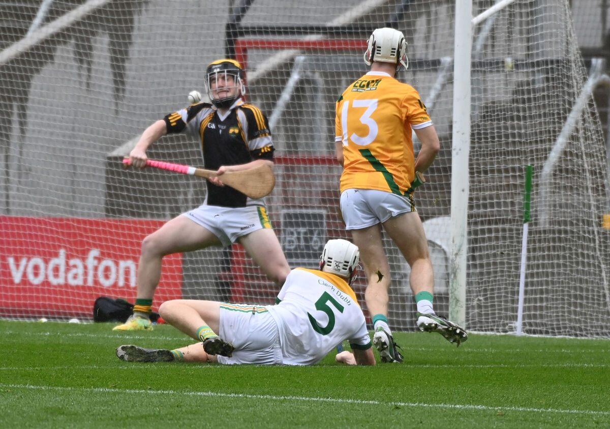 Cloughduv's goalkeeper Conrad Crowley saves from Dungourney's Jack Leahy. Picture: Eddie O'Hare Cloughduv's goalkeeper Conrad Crowley saves from Dungourney's Jack Leahy. Picture: Eddie O'Hare