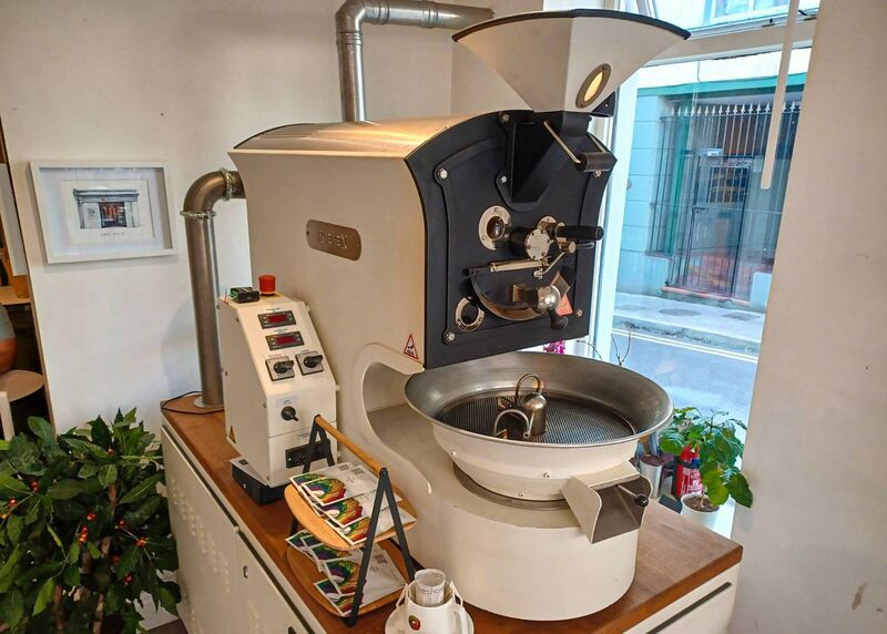 The single kilo Giesen roaster, that sits inside the cafe. Picture: Richard Gordon