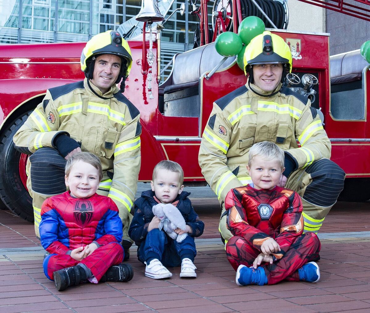 Cork’s youngest “Heroes”, Calvin Mulryan, Noah O'Gorman, and Darragh Anderson who are all patients at the Mercy University Hospital, joined Probationer Firefighters Colin Weste and Niall O Byrne from Cork City Fire Brigade to launch “Mercy Heroes 2022” which will take place on Friday, 21st October in aid of the Mercy Kids & Teens Appeal. For more information visit www.mercyhospitalfoundation.ie. Picture: Gerard McCarthy Cork’s youngest “Heroes”, Calvin Mulryan, Noah O'Gorman, and Darragh Anderson who are all patients at the Mercy University Hospital, joined Probationer Firefighters Colin Weste and Niall O Byrne from Cork City Fire Brigade to launch “Mercy Heroes 2022” which will take place on Friday, 21st October in aid of the Mercy Kids & Teens Appeal. For more information visit www.mercyhospitalfoundation.ie. Picture: Gerard McCarthy