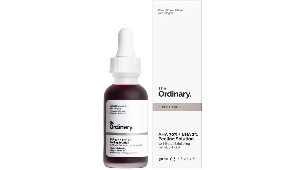 AHA 30% + BHA 2% Peeling Solution, from The Ordinary. AHA 30% + BHA 2% Peeling Solution, from The Ordinary.