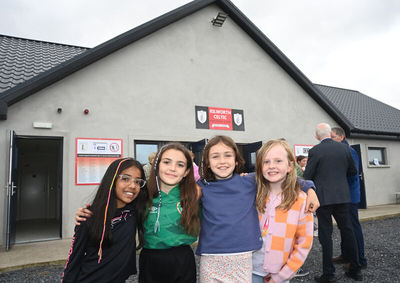  Young players Aarnavi Kalyankar, Robyn Flynn, Siun Dingivan and Abbie O'Callaghan at the family fun day. Pic: Larry Cummins.