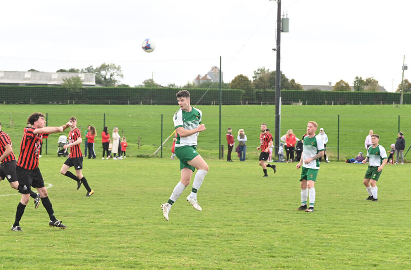  Soccer action on the pitch Pic: Larry Cummins.