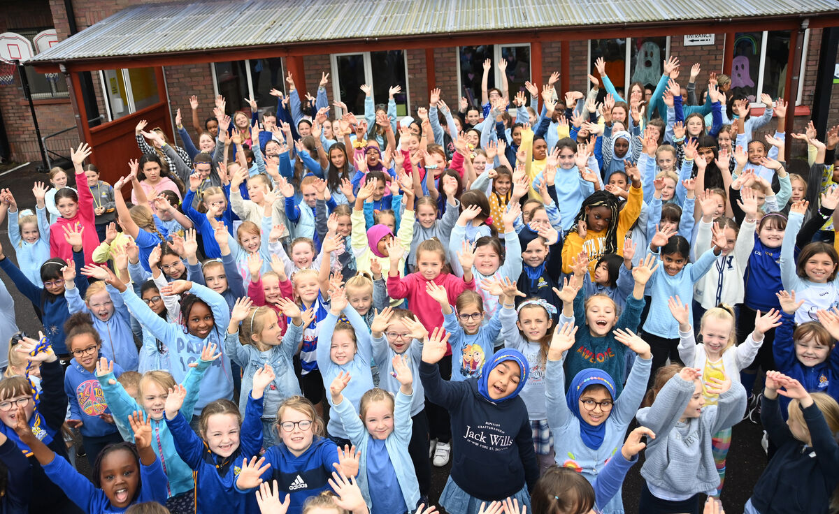 Togher GNS went blue for the Barrs, who are playing in the Cork Premier Semior Hurling Championship county final against Blackrock this weekend.