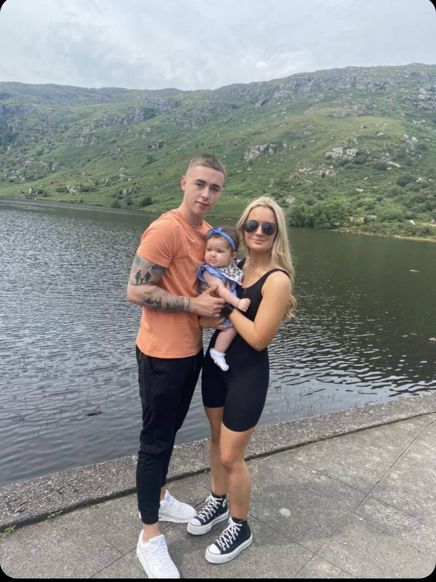 Emily Hayes and Jamie Collins with their daughter Alayah. Emily Hayes and Jamie Collins with their daughter Alayah.