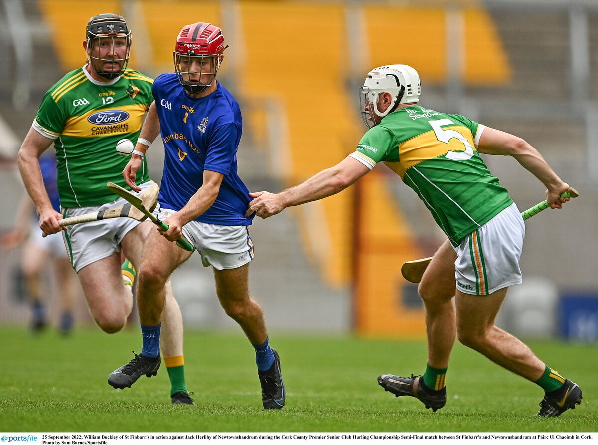 William Buckley of St Finbarr's in action against Jack Herlihy of Newtownshandrum. Picture: Sam Barnes/Sportsfile