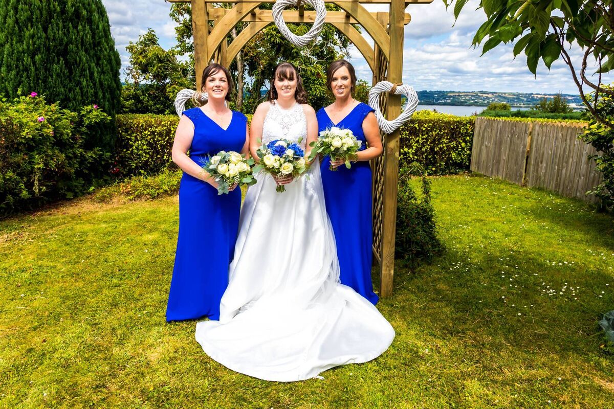 Aoife Goulding with maid of honour Michelle Goulding and bridesmaid Tracy Casey. Aoife Goulding with maid of honour Michelle Goulding and bridesmaid Tracy Casey.