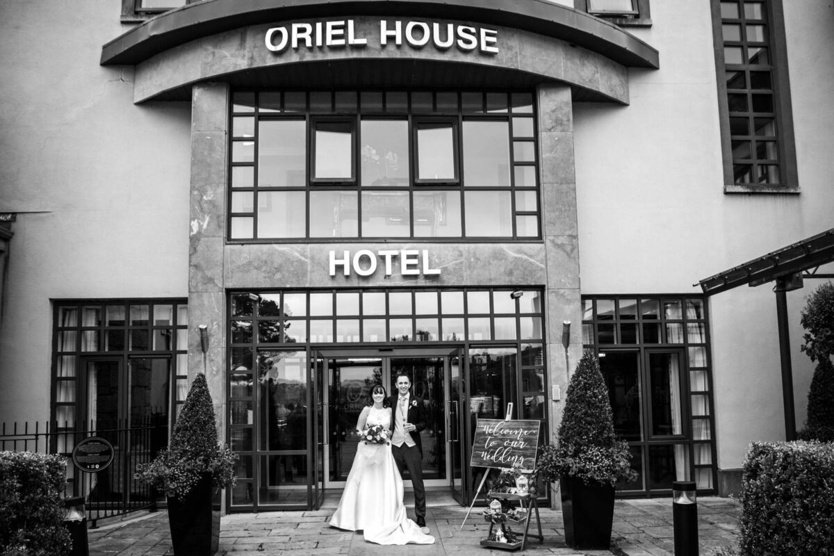 Aoife and Kevin outside their wedding venue, The Oriel House Hotel in Ballincollig. The couple were full of praise for wedding co-ordinator Elaine Gantly and all the team. Aoife and Kevin outside their wedding venue, The Oriel House Hotel in Ballincollig. The couple were full of praise for wedding co-ordinator Elaine Gantly and all the team.
