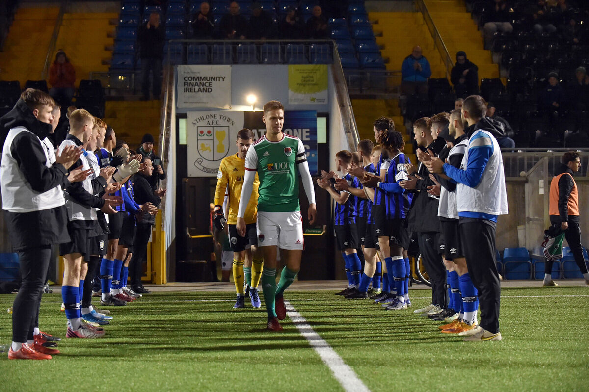 Cork City being given a guard of honour by Athlone Town. Picture: Ray Ryan Cork City being given a guard of honour by Athlone Town. Picture: Ray Ryan