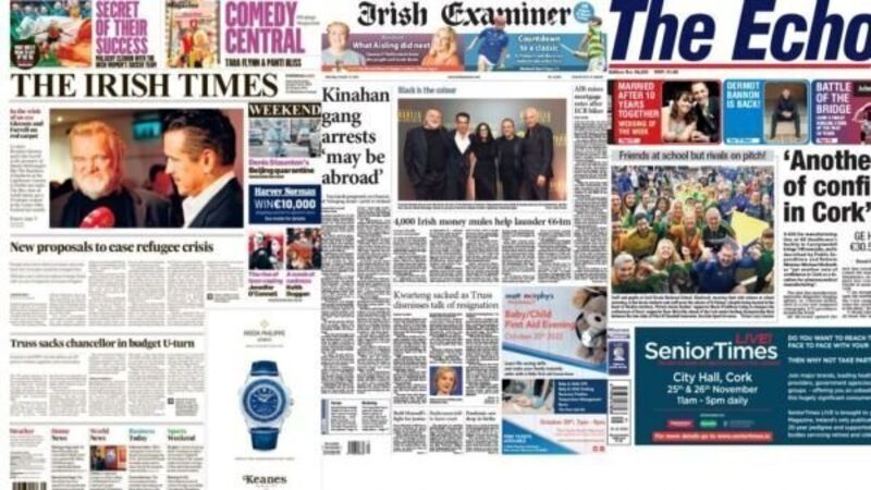 What the papers say: Saturday's front pages What the papers say: Saturday's front pages
