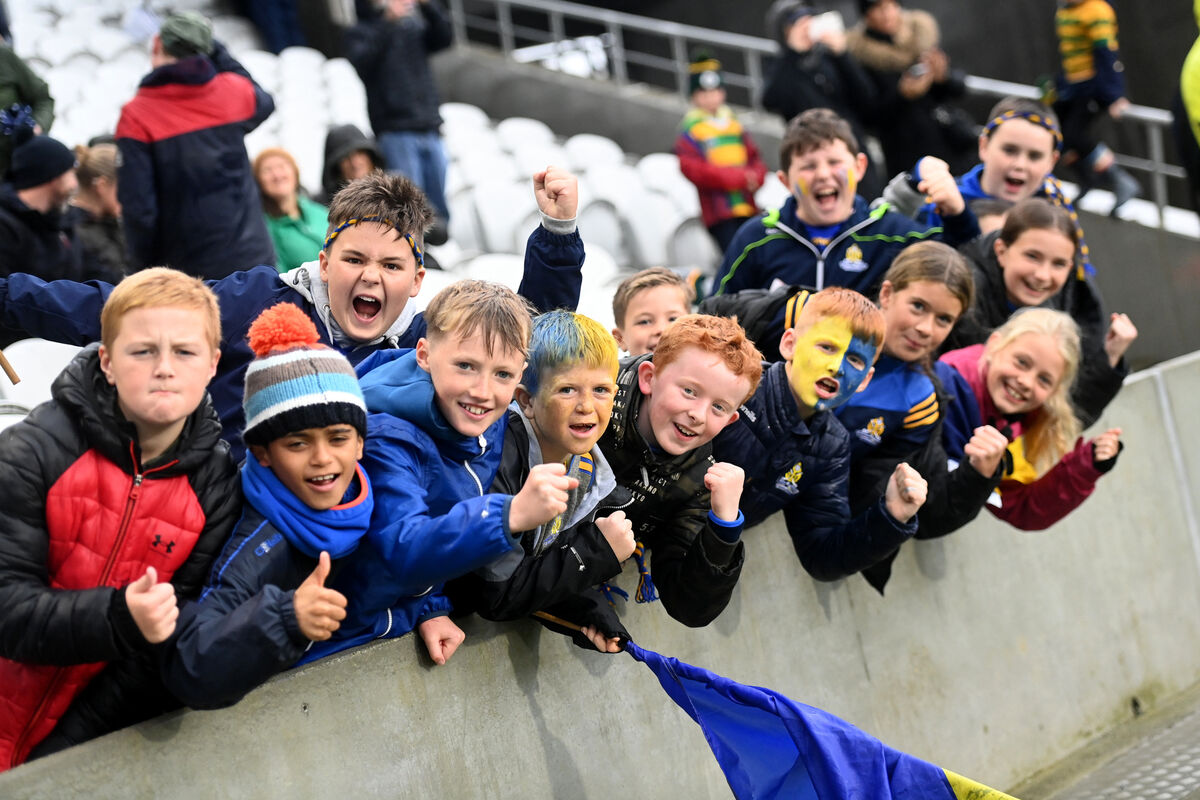  Young Barrs supporters celebrate the win. Picture: Larry Cummins