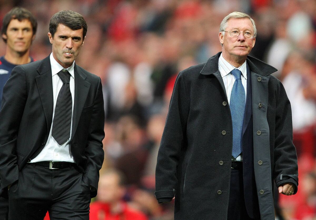 Alex Ferguson and then manager of Sunderland Roy Keane at Old Trafford. Picture: ANDREW YATES/AFP/Getty Images