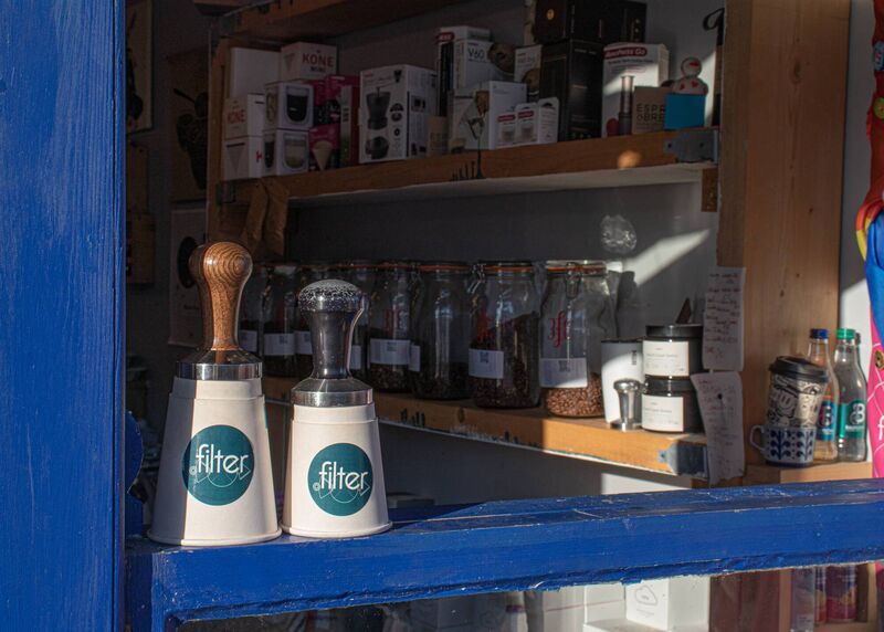 Peeking through the window at Filter cafe. Picture: Richard Gordon