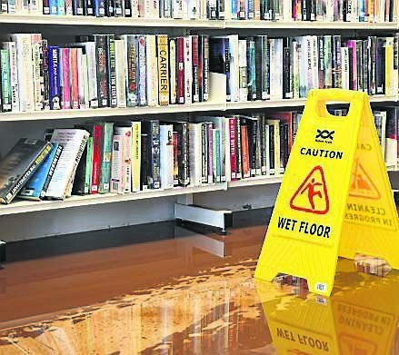A section of the Glanmire Library which suffered flooding damage. Picture: Howard Crowdy