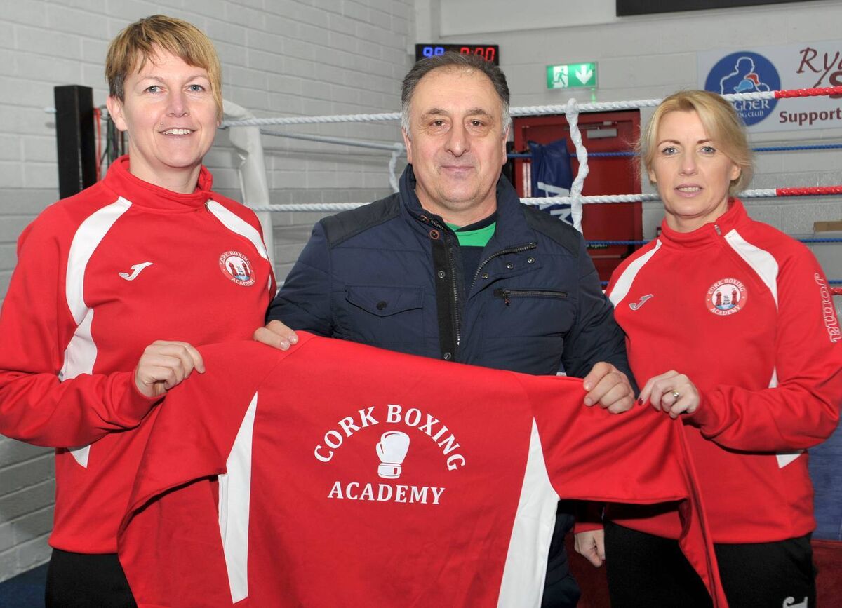 Irish coach Zaur Antia with Aine McLoughlin and Louise Forde, Cork Academy coaches. Irish coach Zaur Antia with Aine McLoughlin and Louise Forde, Cork Academy coaches.