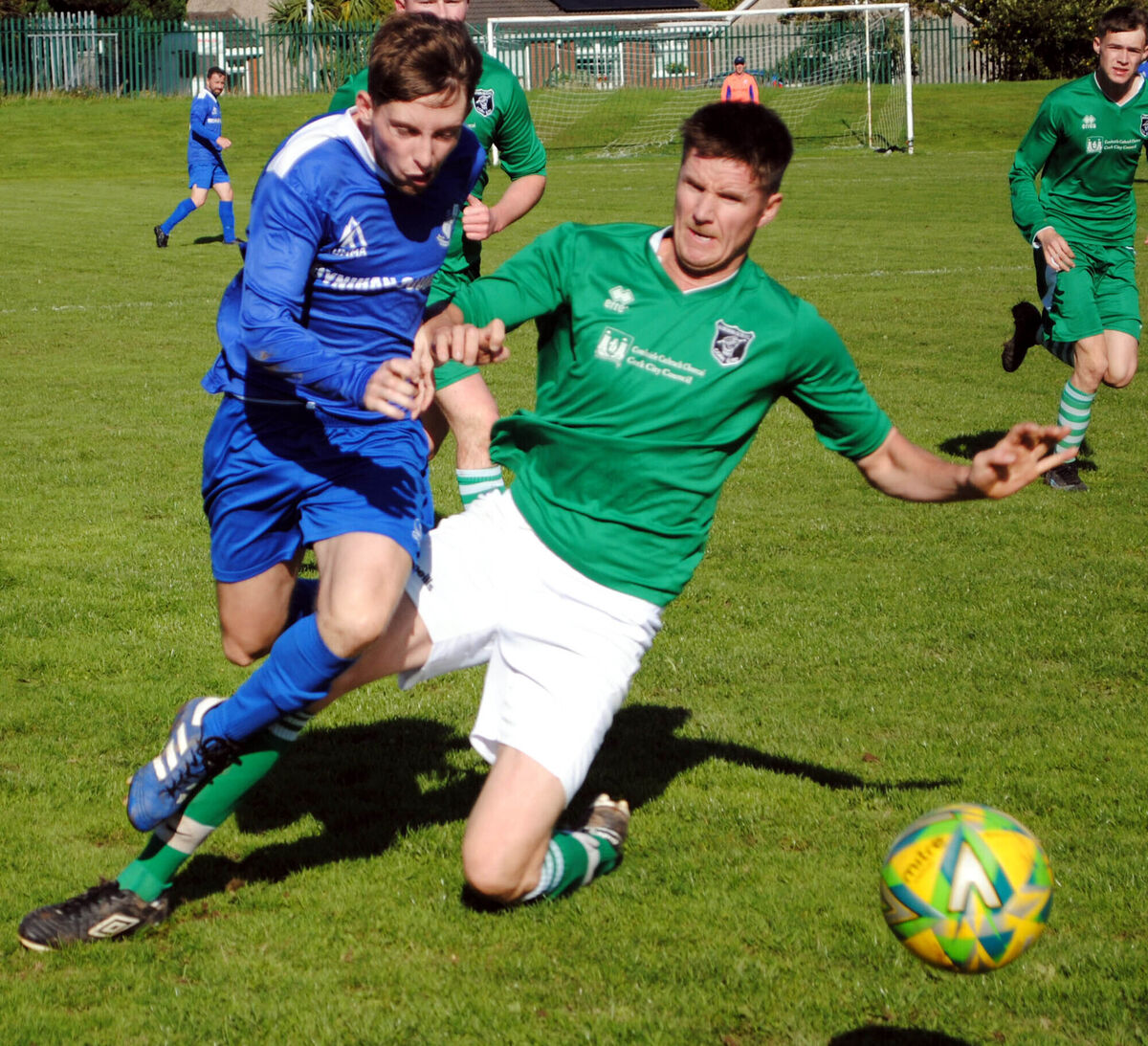 Blackstone's Evan Hourighan gets past his opponent in the action against Glenthorn B at Glenthorn Park. Blackstone's Evan Hourighan gets past his opponent in the action against Glenthorn B at Glenthorn Park.