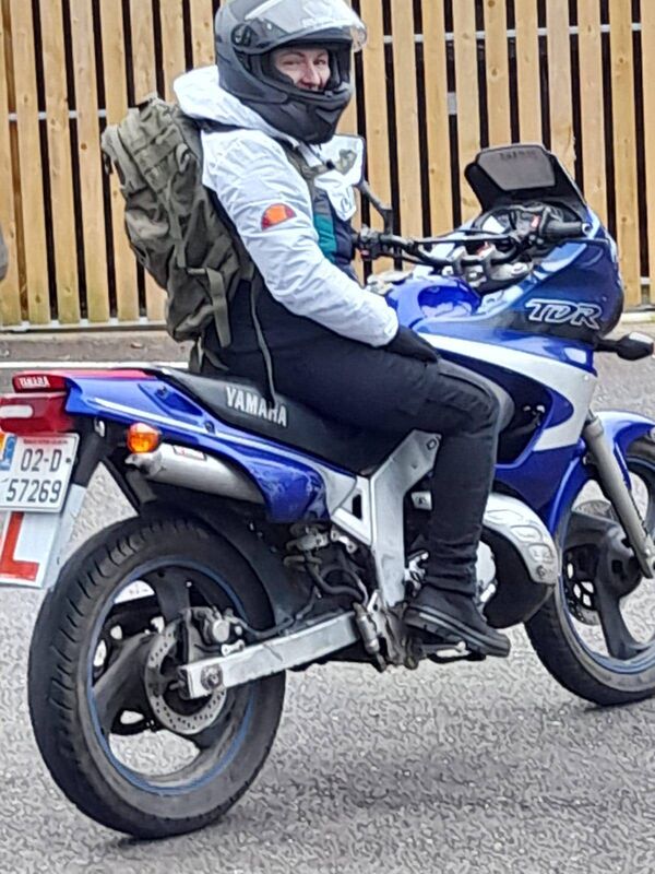 Siobháin likes travel by motorbike when she's off duty.