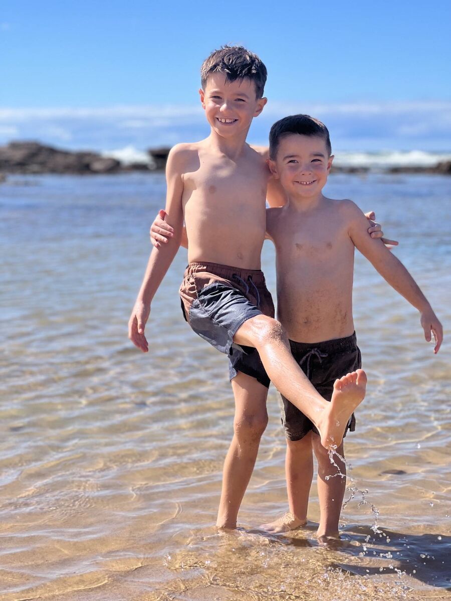Suzi’s two boys, Theo, aged seven, and Tyler, aged four.