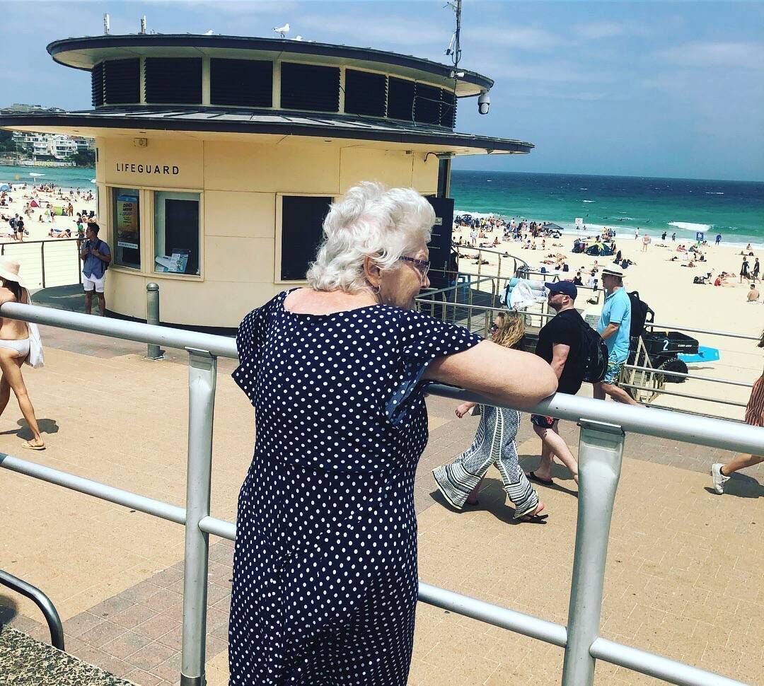 Suzi O’Brien’s grand-aunt, Maureen O’Brien, from Parklands, aged 83, who paid a surprise visit to Suzi in Sydney - Suzi was so glad to be able to show her the life they have there.