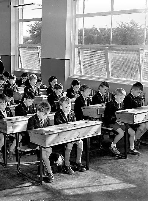 Young students at the new extension to Presentation College, Western Road, Cork, in 1954 Young students at the new extension to Presentation College, Western Road, Cork, in 1954
