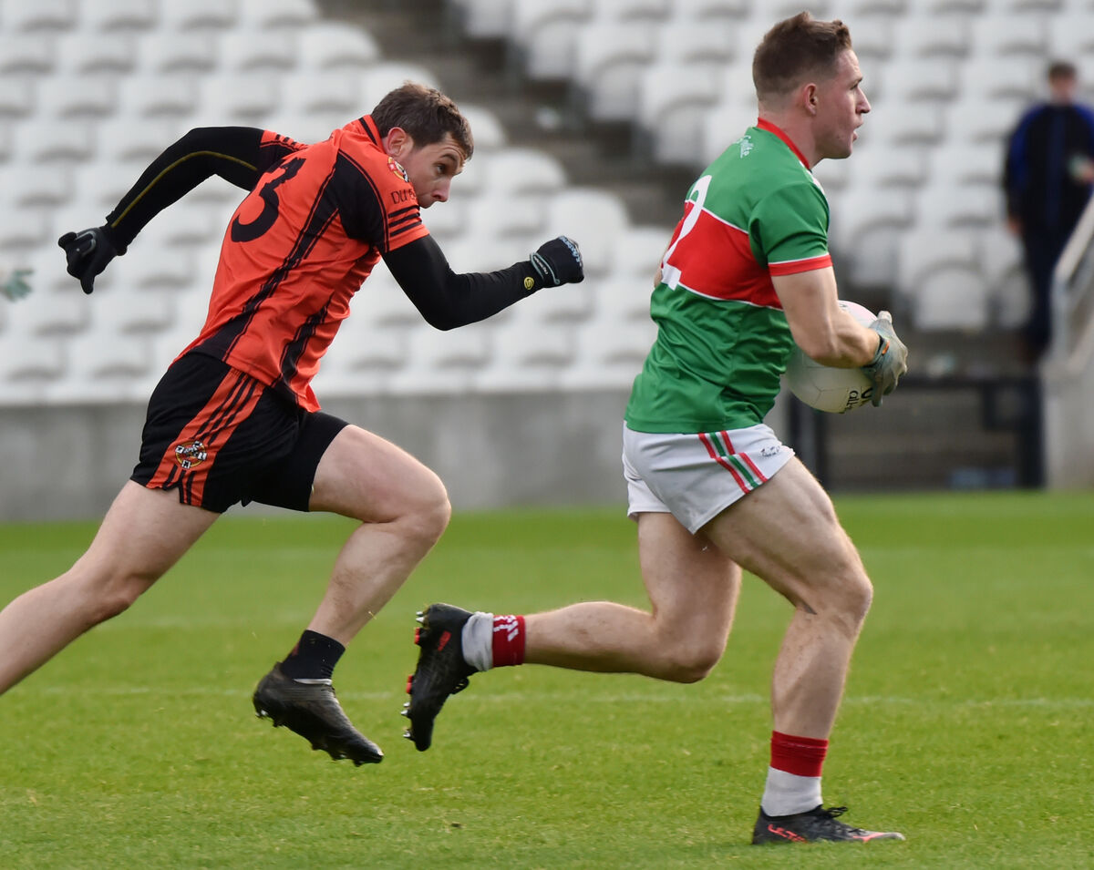 Clonakilty's Liam O'Donovan bursting past Duhallow's Bart Daly last year. He's only recently returned to action after injury. Picture: Eddie O'Hare Clonakilty's Liam O'Donovan bursting past Duhallow's Bart Daly last year. He's only recently returned to action after injury. Picture: Eddie O'Hare