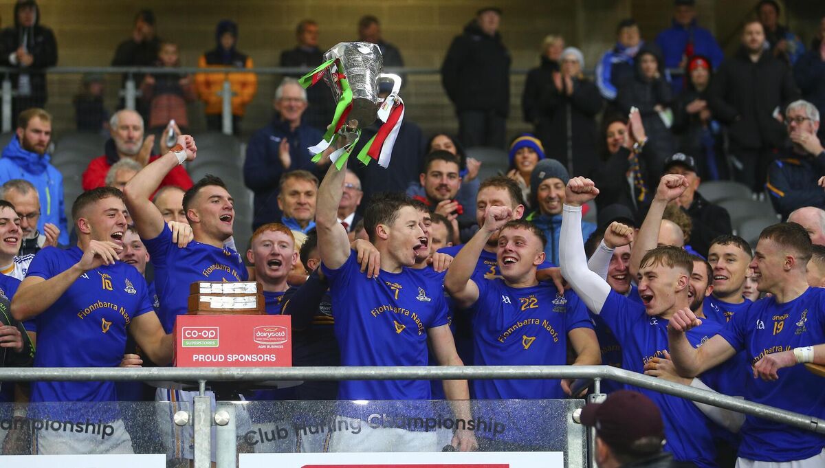 St Finbarr’s celebrate with the trophy. Picture: INPHO/Ken Sutton
