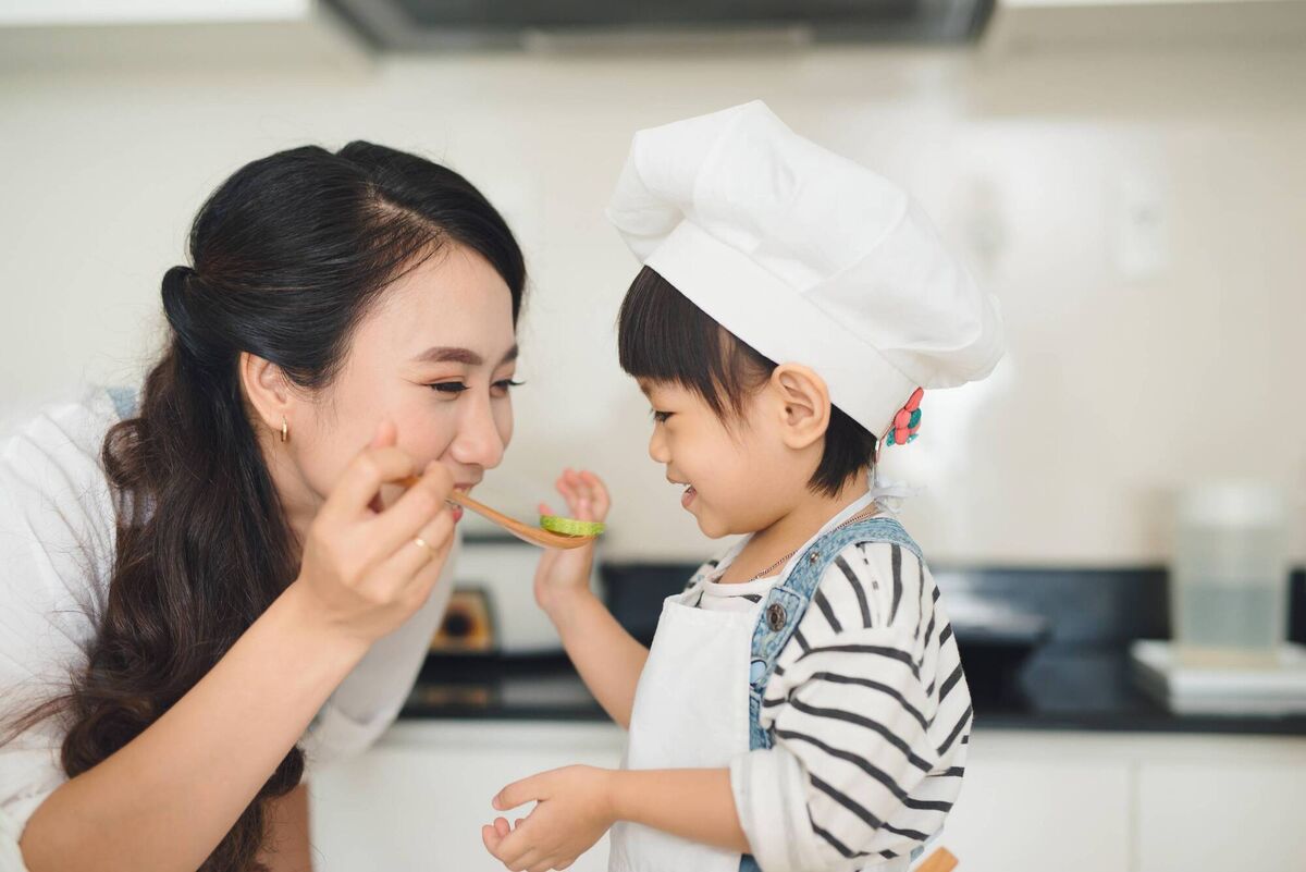Cooking with your child can be fun. Cooking with your child can be fun.