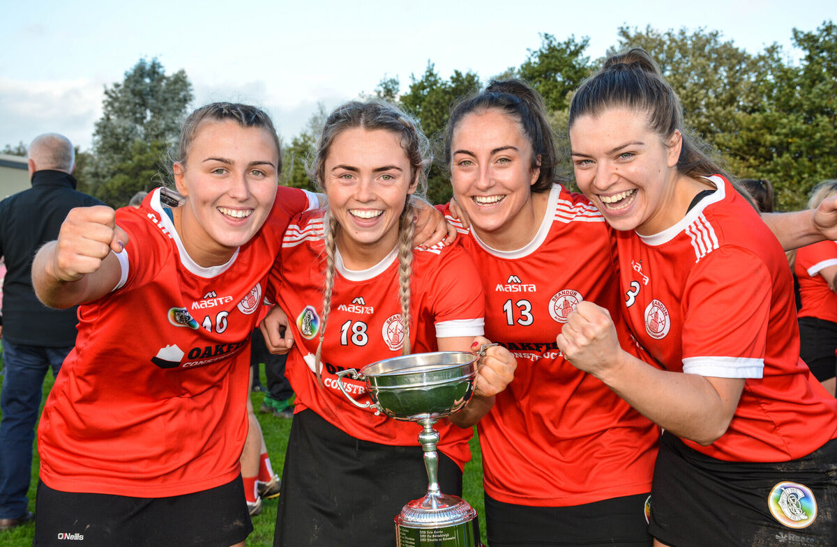 Lauren Homan, Nicole Crean, Amy O'Connor and Courtney O'Keeffe celebrate last season. Picture: Howard Crowdy Lauren Homan, Nicole Crean, Amy O'Connor and Courtney O'Keeffe celebrate last season. Picture: Howard Crowdy