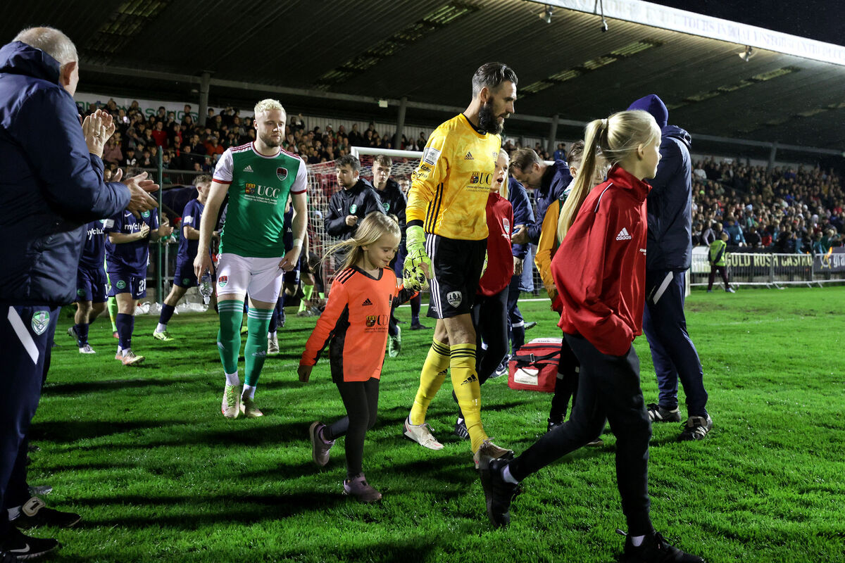 Cork City goalkeeper Mark McNulty takes to the pitch for the final time. Picture: INPHO/Laszlo Geczo