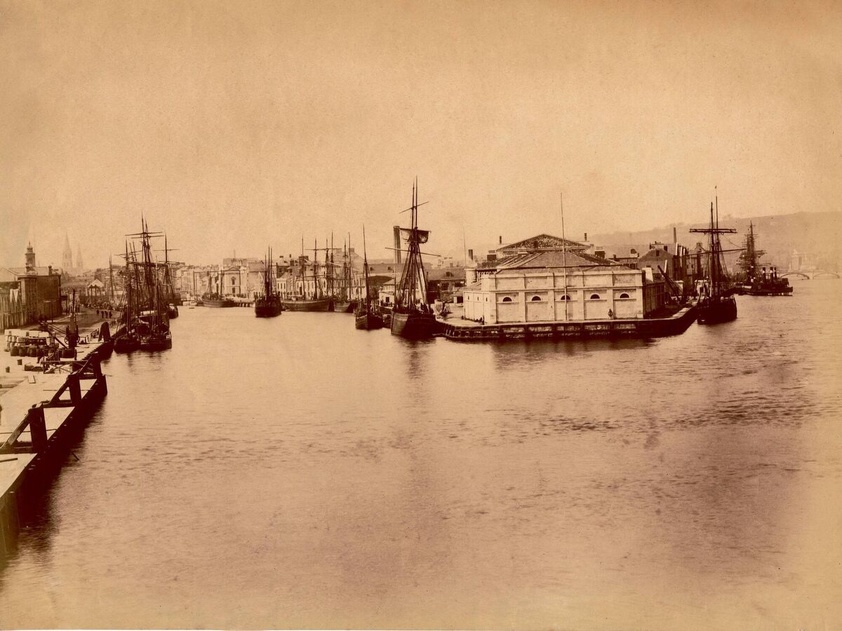 Tall ships are berthed along the city quays in this panoramic view of the Port of Cork which dates from the 1880s. Picture: Courtesy of Mercier Press/Michael Lenihan Tall ships are berthed along the city quays in this panoramic view of the Port of Cork which dates from the 1880s. Picture: Courtesy of Mercier Press/Michael Lenihan