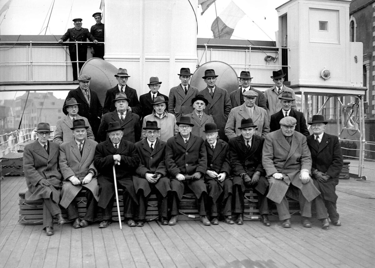 Cork Harbour Commissioners visit a new tender berthed at Custom House Quay in 1946. Cork Harbour Commissioners visit a new tender berthed at Custom House Quay in 1946.