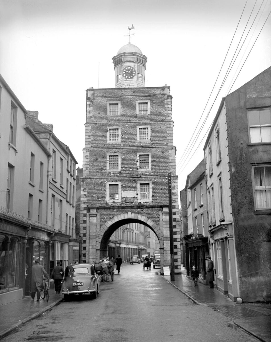 Clock Tower, Main Street, Youghal 1953. Clock Tower, Main Street, Youghal 1953.
