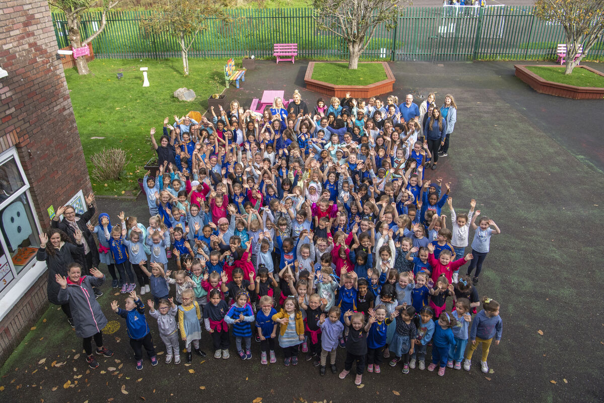  The Togher Girls Primary School, Cork held their colours day in support for the Barr's ahead of their County final on Sunday. Picture Dan Linehan