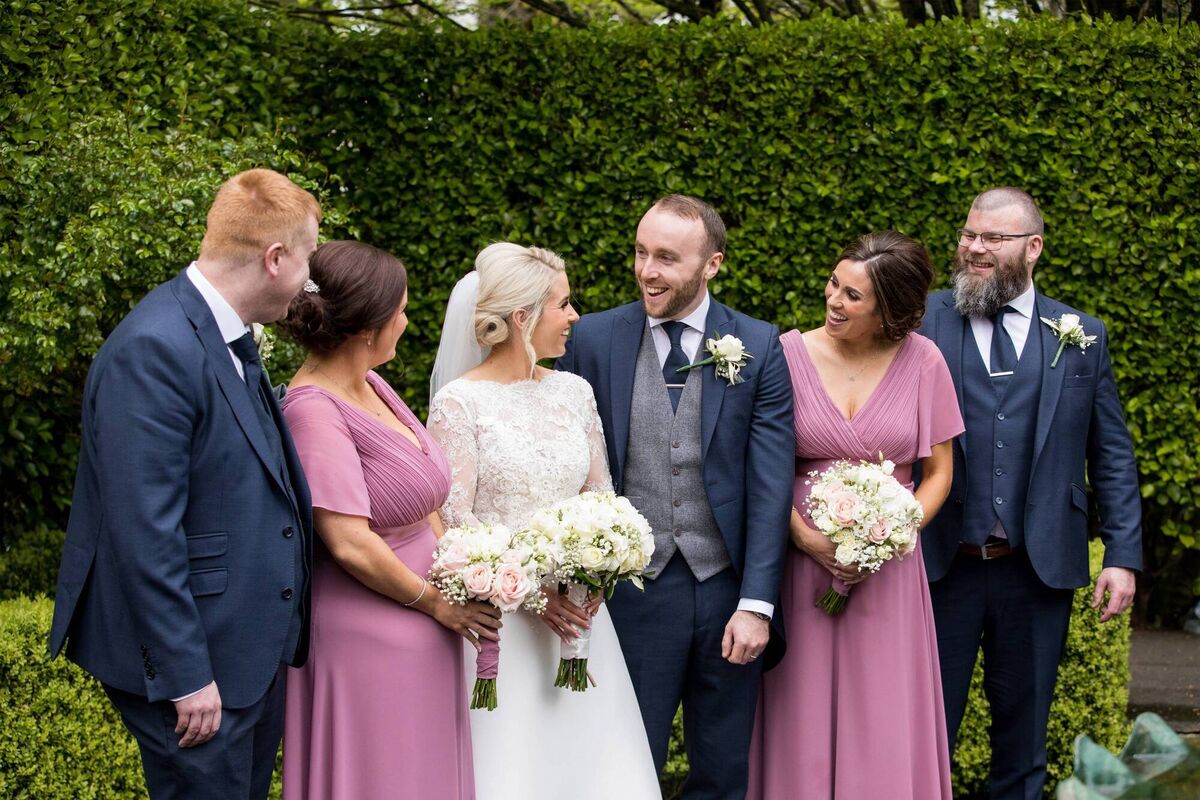 Paul’s best man was Damien and groomsman Dave. Claire had her sisters as bridesmaids – maid of Honour Ruth and bridesmaid Gillian. Paul’s best man was Damien and groomsman Dave. Claire had her sisters as bridesmaids – maid of Honour Ruth and bridesmaid Gillian.