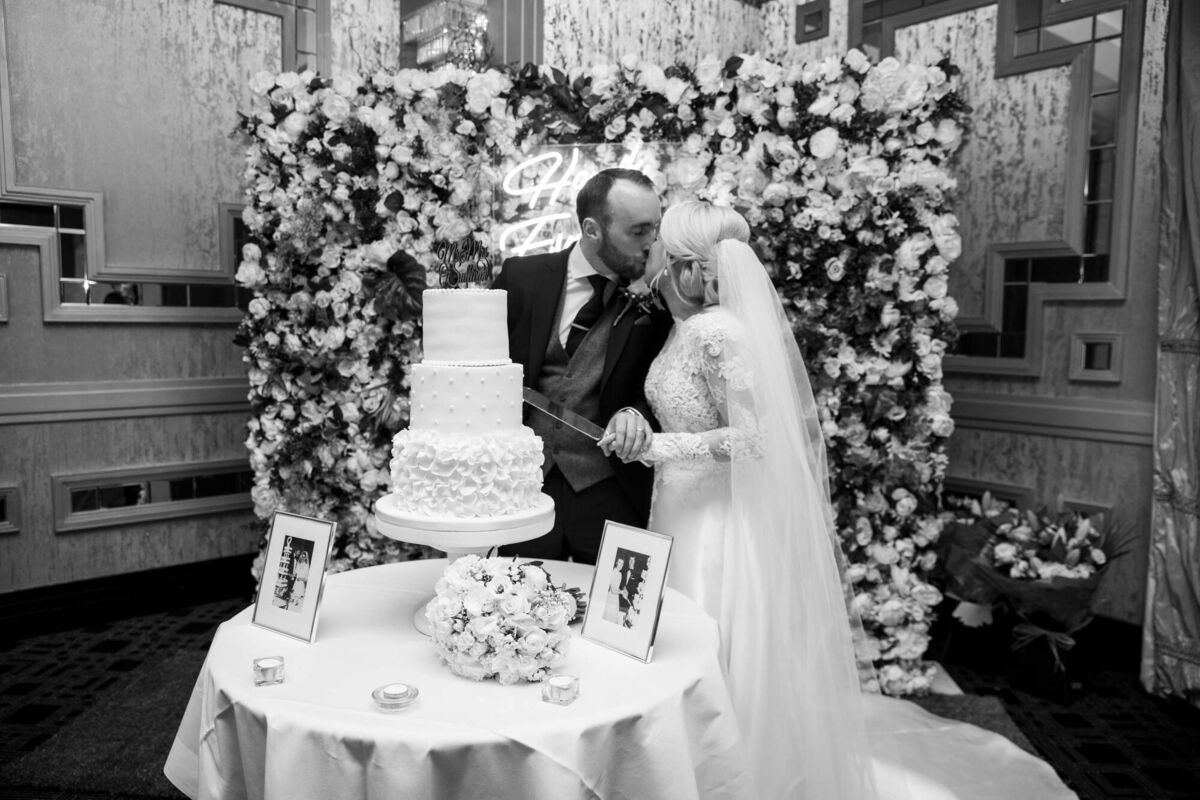 The couple with their stunning cake by Trace of Cakes. The Maryborough reception room was styled by To Have and To Hold. The couple with their stunning cake by Trace of Cakes. The Maryborough reception room was styled by To Have and To Hold.