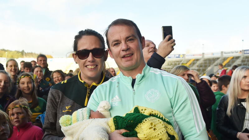 St Michael's manager Dave Egan celebrates county glory and the arrival of his newborn son